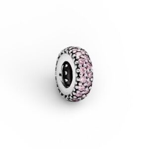 Pandora pink sparkle spacer Charm Bead